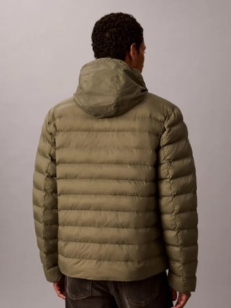 CALVIN KLEIN Erkek Marka Logolu Regular Fit Kalıplı Ayarlanabilir Kapüşonlu Yeşil Ceket LV04RC511G LDY