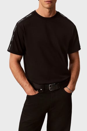 Calvin Klein Logolu % 100 Pamuk Bisiklet Yaka T Shirt LV04RH201GUB1 Erkek T SHİRT LV04RH201G UB1 SİYAH