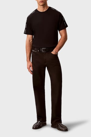 Calvin Klein Logolu % 100 Pamuk Bisiklet Yaka T Shirt LV04RH201GUB1 Erkek T SHİRT LV04RH201G UB1 SİYAH