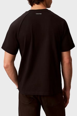 Calvin Klein Logolu % 100 Pamuk Bisiklet Yaka T Shirt LV04RH201GUB1 Erkek T SHİRT LV04RH201G UB1 SİYAH