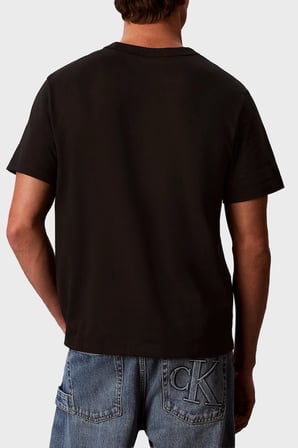 Calvin Klein Logolu % 100 Pamuk Relaxed Fit Bisiklet Yaka T Shirt LV04RH257GUB1 Erkek T SHİRT LV04RH257G UB1 SİYAH