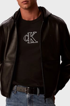 Calvin Klein Logolu % 100 Pamuk Relaxed Fit Bisiklet Yaka T Shirt LV04RH257GUB1 Erkek T SHİRT LV04RH257G UB1 SİYAH