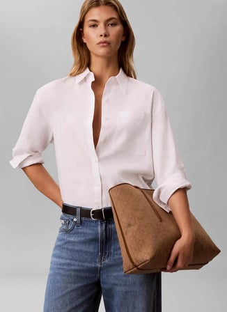 Calvin Klein Tote Çanta, Standart, Bej
