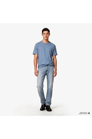 Classic Monogram Erkek Mavi T-Shirt