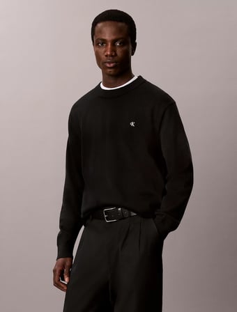 CALVIN KLEIN Erkek Marka Logolu Günlük Kullanıma Uygun SİYAH Kazak LV04RH325G UB1