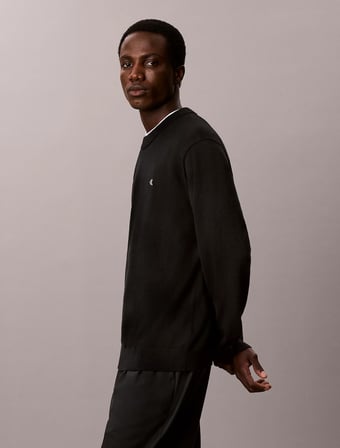 CALVIN KLEIN Erkek Marka Logolu Günlük Kullanıma Uygun SİYAH Kazak LV04RH325G UB1
