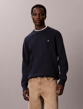 CALVIN KLEIN Erkek Marka Logolu Günlük Kullanıma Uygun Lacivert Kazak LV04RH325G CEF