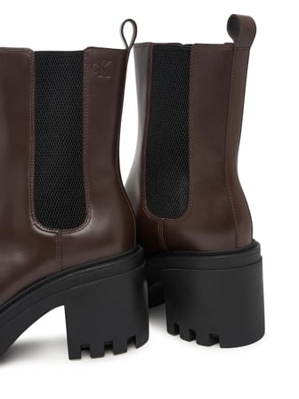 CALVIN KLEIN Kadın Marka Logolu Şık Görünüşlü Deri  Gündelik Kullanıma Uygun Kahverengi Bot & Bootie YW0YW01547 BAM