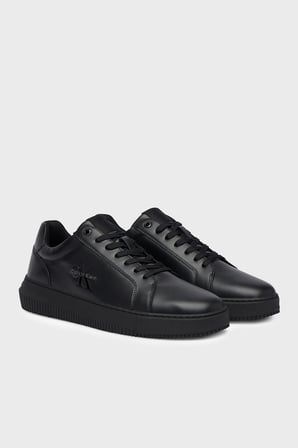 Calvin Klein Logolu Deri Sneaker Ayakkabı YM0YM013170GT Erkek AYAKKABI YM0YM01317 0GT SİYAH