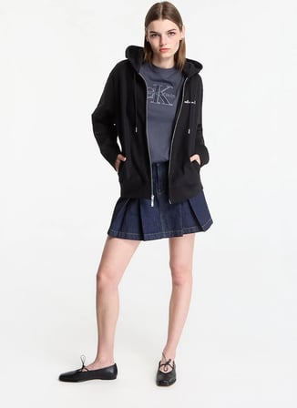 Calvin Klein Jeans Siyah Erkek Sweatshirt LV04RG262GUB1 LS PRM TERY SCRIPT