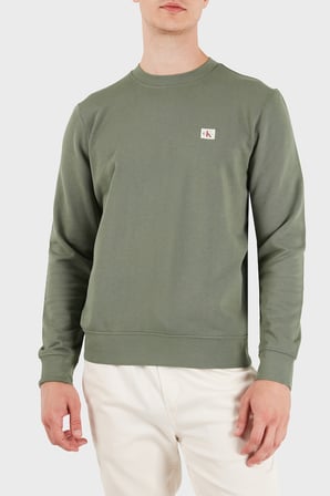 Calvin Klein Logolu Pamuklu Regular Fit Bisiklet Yaka Sweat LV04RG268GLDY Erkek SWEAT LV04RG268G LDY HAKİ
