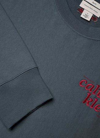 Calvin Klein Jeans Gri Erkek Sweatshirt LV04RG265GCEG LS PREMIUM TERRY GRP