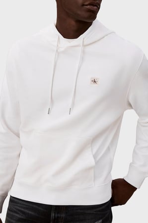 Calvin Klein Logolu Pamuklu Kapüşonlu Yaka Sweat LV04RG269GYAF Erkek SWEAT LV04RG269G YAF BEYAZ
