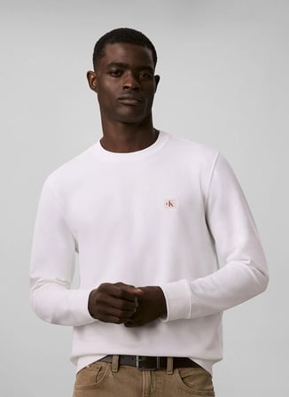 Calvin Klein Jeans Sweatshirt, L, Beyaz