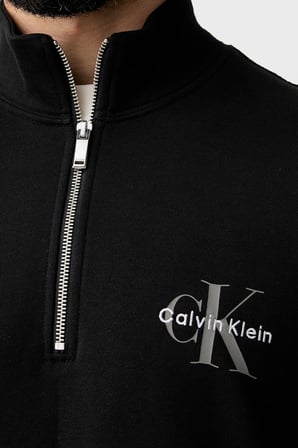 Calvin Klein Logolu Pamuklu Yarım Fermuarlı Dik Yaka Sweat LV04RG280GUB1 Erkek SWEAT LV04RG280G UB1 SİYAH