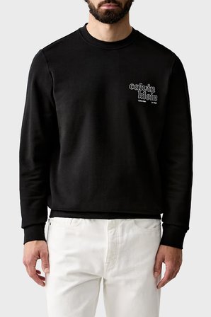 Calvin Klein % 100 Pamuk Logolu Regular Fit Bisiklet Yaka Sweat LV04RG274GUB1 Erkek SWEAT LV04RG274G UB1 SİYAH