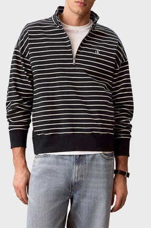 Calvin Klein Pamuklu Logolu Relaxed Fit Fermuarlı Dik Yaka Sweat LV04RG261GCEF Erkek SWEAT LV04RG261G CEF LACİVERT