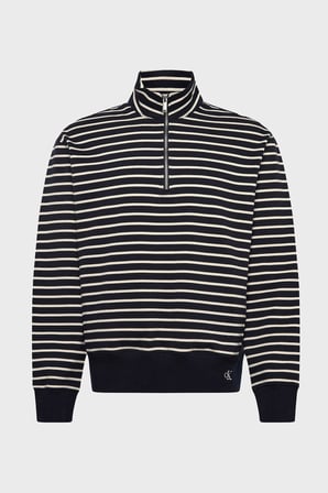 Calvin Klein Pamuklu Logolu Relaxed Fit Fermuarlı Dik Yaka Sweat LV04RG261GCEF Erkek SWEAT LV04RG261G CEF LACİVERT