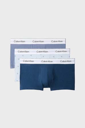 Calvin Klein Logolu Pamuklu 3 Pack Boxer Erkek BOXER LV00NB4847 X2V Mavi-Beyaz-Petrol