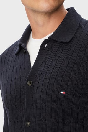 Tommy Hilfiger Pamuklu Polo Yaka Triko Kazak Erkek KAZAK MW0MW44756 DW5 LACİVERT