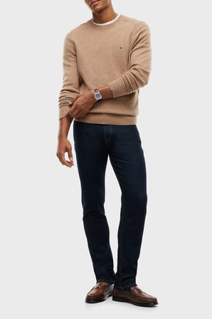 Tommy Hilfiger Pamuklu Straight Fit Normal Bel Jeans Erkek KOT PANTOLON MW0MW44913 1BN LACİVERT