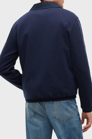 Tommy Hilfiger Pamuk Karışımlı Örme Regular Fit Klasik Yaka Sweat Erkek SWEAT MW0MW44947 DW5 LACİVERT
