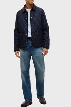 Tommy Hilfiger Kapitone Desenli Logolu Klasik Yaka Mont Erkek MONT MW0MW45195 DW5 LACİVERT