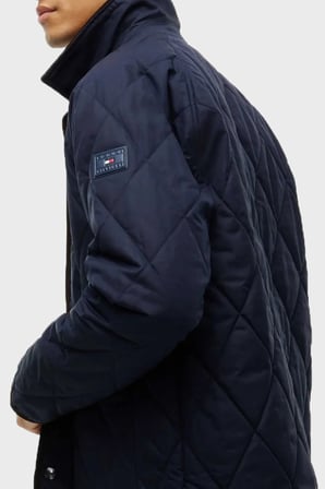 Tommy Hilfiger Kapitone Desenli Logolu Klasik Yaka Mont Erkek MONT MW0MW45195 DW5 LACİVERT