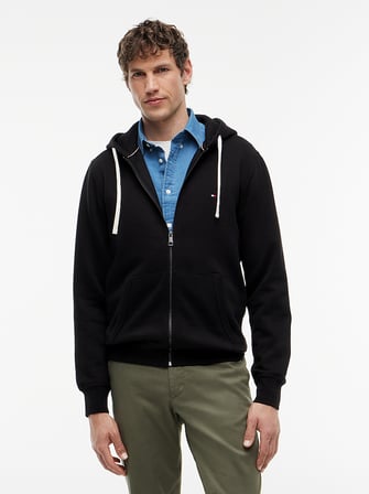 TOMMY HILFIGER Erkek Marka Logolu Günlük Kullanıma Uygun Siyah Sweatshirt MW0MW44931 BDS