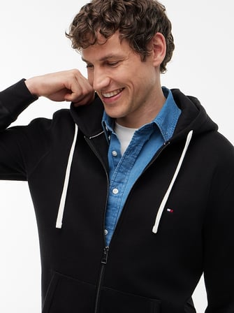 TOMMY HILFIGER Erkek Marka Logolu Günlük Kullanıma Uygun Siyah Sweatshirt MW0MW44931 BDS