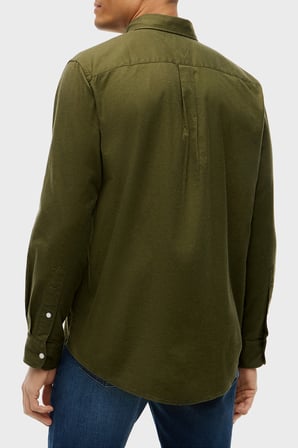 Tommy Hilfiger Pamuklu Regular Fit Logolu Düğmeli Yaka Gömlek Erkek GÖMLEK MW0MW40469 MT1 YEŞİL