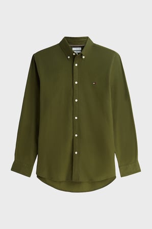 Tommy Hilfiger Pamuklu Regular Fit Logolu Düğmeli Yaka Gömlek Erkek GÖMLEK MW0MW40469 MT1 YEŞİL