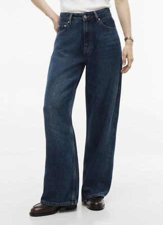 Tommy Hilfiger WW0WW514881BM Mavi Kadın Yüksek Bel Denim Pantolon