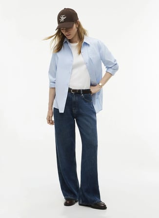 Tommy Hilfiger WW0WW514881BM Mavi Kadın Yüksek Bel Denim Pantolon