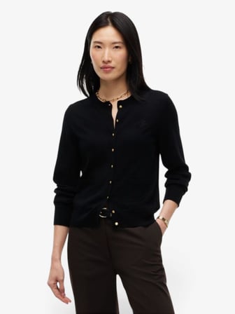 MERINO LS CARDIGAN Kadın Siyah Hırka - WW0WW51458