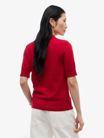 COTTON JERSEY FINE C-NK SS SWT Kadın Kırmızı Kazak - WW0WW49705