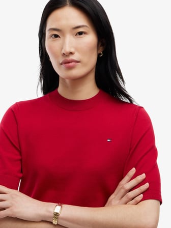 COTTON JERSEY FINE C-NK SS SWT Kadın Kırmızı Kazak - WW0WW49705