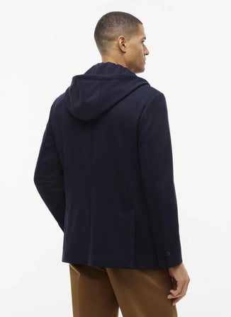 Tommy Hilfiger Lacivert Erkek Kapüşonlu Slim Fit Dokuma Ceket MW0MW44737DW5_NY BIB PUNTO MILANO