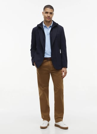 Tommy Hilfiger Lacivert Erkek Kapüşonlu Slim Fit Dokuma Ceket MW0MW44737DW5_NY BIB PUNTO MILANO