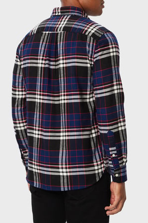 Tommy Hilfiger Ekoseli Pamuklu Regular Fit Düğmeli Yaka Gömlek Erkek GÖMLEK MW0MW44592 0MS LACİVERT-BEYAZ