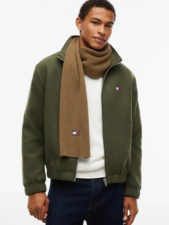TOMMY HILFIGER Erkek Marka Logolu Günlük Kullanıma Uygun Haki Atkı AM0AM13683 GWI