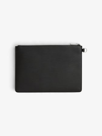 TH BUSINESS SAFFIANO POUCH Erkek Siyah Çanta - AM0AM14823