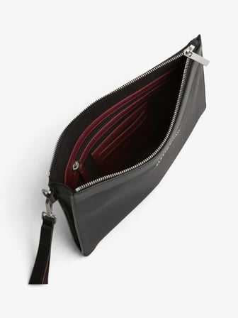 TH BUSINESS SAFFIANO POUCH Erkek Siyah Çanta - AM0AM14823
