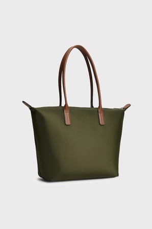 Tommy Hilfiger logolu Omuz Askılı Tote Çanta Kadın ÇANTA AW0AW17711 MRZ KOYU YEŞİL