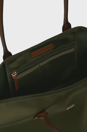 Tommy Hilfiger logolu Omuz Askılı Tote Çanta Kadın ÇANTA AW0AW17711 MRZ KOYU YEŞİL