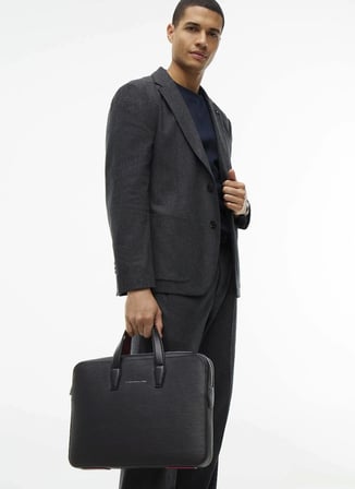 Tommy Hilfiger Siyah Erkek Laptop Çantası TH BUSINESS SAFFIAN COMPUTER BAG