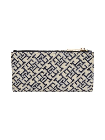 TH ICON LONG BIFOLD JACQUARD Kadın Mavi Çanta - AW0AW19003