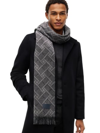 TH FLAG JACQUARD SCARF Erkek Siyah Atkı - AM0AM14770