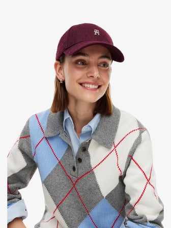 TH ELEVATED CHIC BOUCLE CAP Kadın Kırmızı Şapka - AW0AW19096
