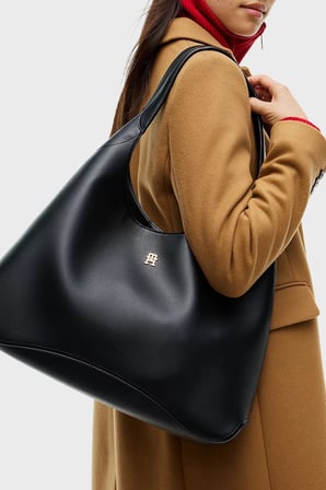 Tommy Hilfiger Logolu Omuz Askılı Çanta Kadın ÇANTA AW0AW19187 BDS SİYAH